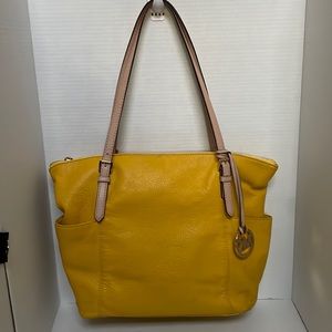 Leather tote shoulder bag